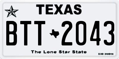 TX license plate BTT2043