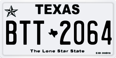 TX license plate BTT2064