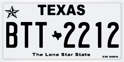 TX license plate BTT2212