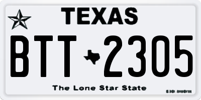TX license plate BTT2305
