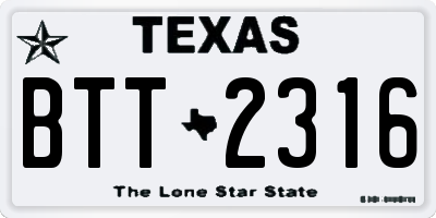 TX license plate BTT2316
