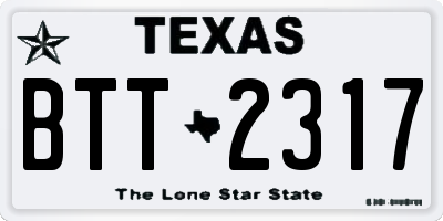 TX license plate BTT2317