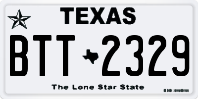 TX license plate BTT2329