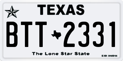 TX license plate BTT2331