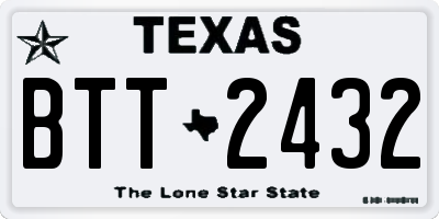 TX license plate BTT2432