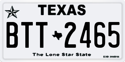 TX license plate BTT2465