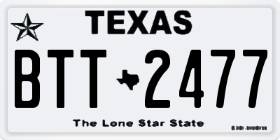 TX license plate BTT2477
