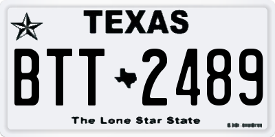 TX license plate BTT2489
