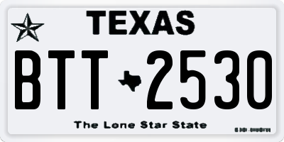 TX license plate BTT2530