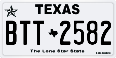 TX license plate BTT2582