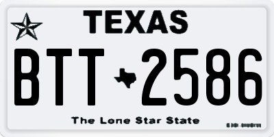 TX license plate BTT2586