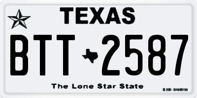 TX license plate BTT2587