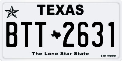 TX license plate BTT2631