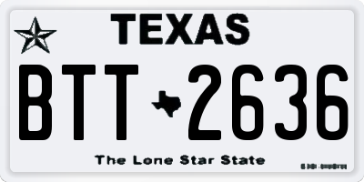 TX license plate BTT2636