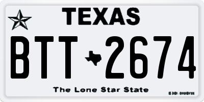 TX license plate BTT2674