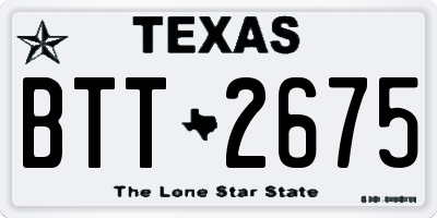 TX license plate BTT2675