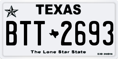TX license plate BTT2693