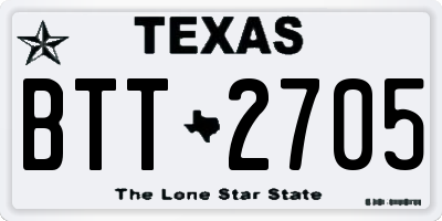 TX license plate BTT2705