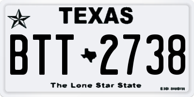TX license plate BTT2738