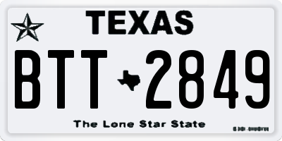 TX license plate BTT2849