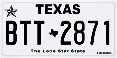 TX license plate BTT2871