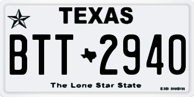 TX license plate BTT2940