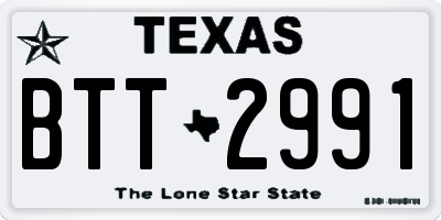 TX license plate BTT2991