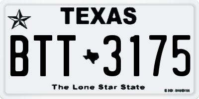 TX license plate BTT3175