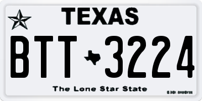 TX license plate BTT3224