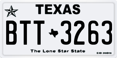 TX license plate BTT3263