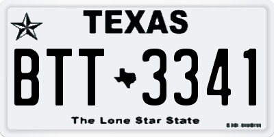 TX license plate BTT3341