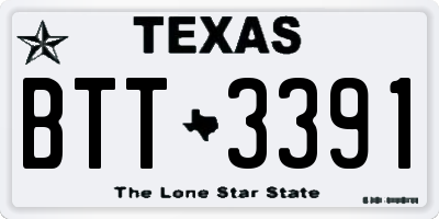 TX license plate BTT3391