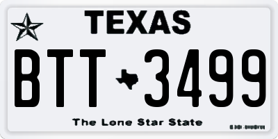 TX license plate BTT3499