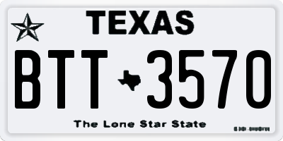 TX license plate BTT3570