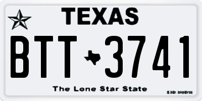 TX license plate BTT3741