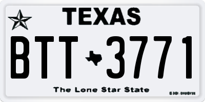 TX license plate BTT3771