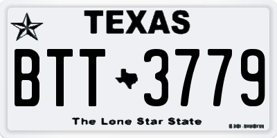 TX license plate BTT3779