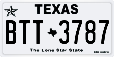 TX license plate BTT3787