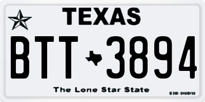 TX license plate BTT3894