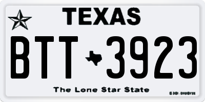 TX license plate BTT3923