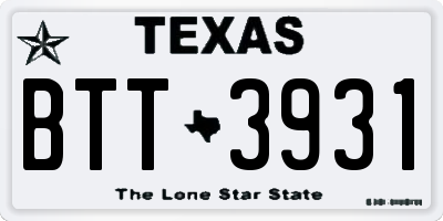 TX license plate BTT3931