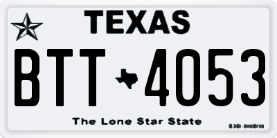 TX license plate BTT4053