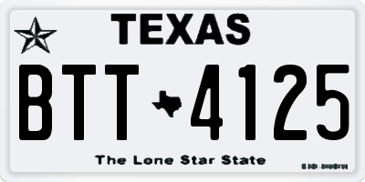 TX license plate BTT4125
