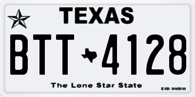 TX license plate BTT4128