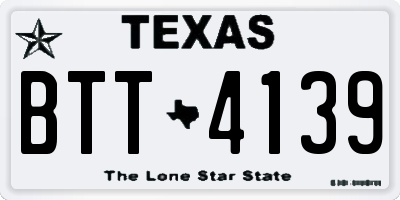 TX license plate BTT4139