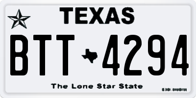 TX license plate BTT4294