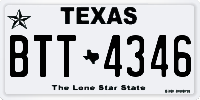 TX license plate BTT4346
