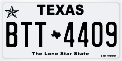 TX license plate BTT4409