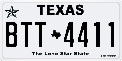 TX license plate BTT4411