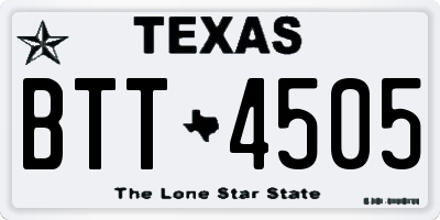 TX license plate BTT4505